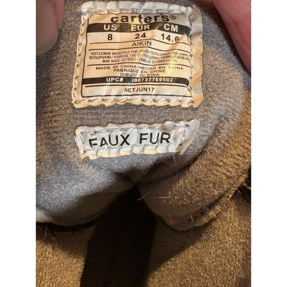 CARTERS Toddler Boys 8 Aikin Cold Weather Snow Boot Black Gray Red Warm - Picture 7 of 7